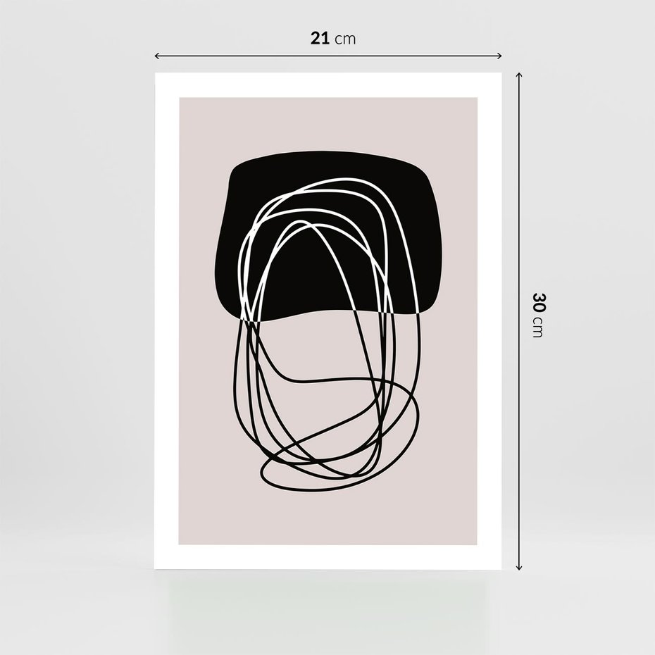 Plakat bez ramy 21x30 - Strukturalne Kontrasty - abstrakcyjne szkicowane linie, minimalizm