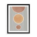 Plakat w ramie 50x70 - Taniec Linii - abstrakcyjna nowoczesna sztuka, koła okręgi - rama czarna