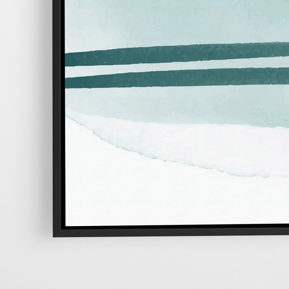 Obraz w ramie 70x100 - Turkusowy Świat - minimlizm, abstrakcja - rama czarna