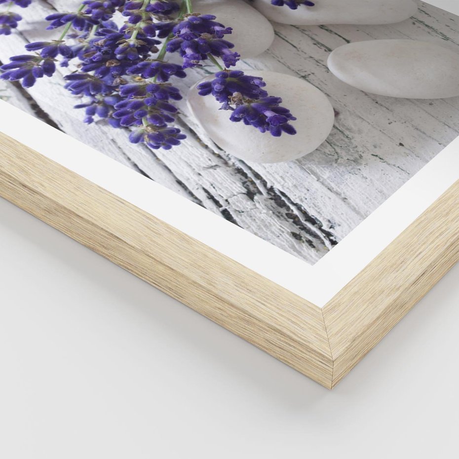 Plakat w ramie 50x70 - relaks z aromatem - lawenda, spa - rama drewno