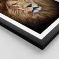 Plakat w ramie 40x50 - Król zwierząt w majestatycznym stylu - lew, król - rama czarna