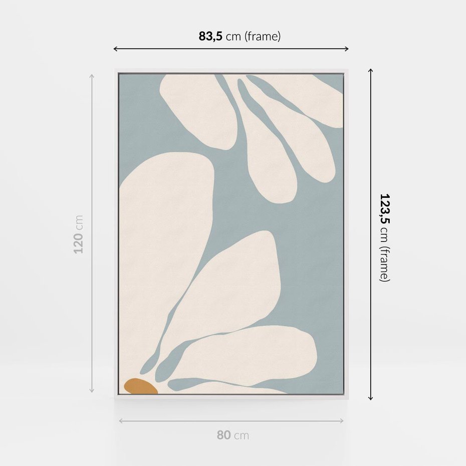 Obraz w ramie 80x120 - Pastelowe Marzenia Kwiatów - kwiaty, nowoczesne i minimalistyczne - rama biała