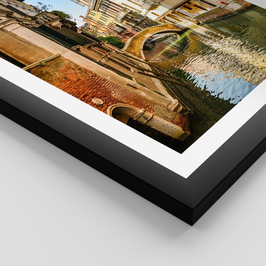 Plakat w ramie 50x70 - Magia Kanałów Weneckich - Wenecja, kanały - rama czarna