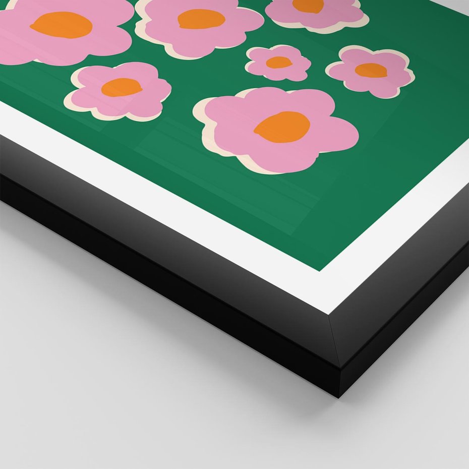 Plakat w ramie 40x50 - Przenikające Refleksje - abstrakcyjny plakat, boho styl - rama czarna