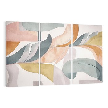 Obraz na płótnie 120x80 - Beżowe Akwarele - pastelowe akwarele, kształty