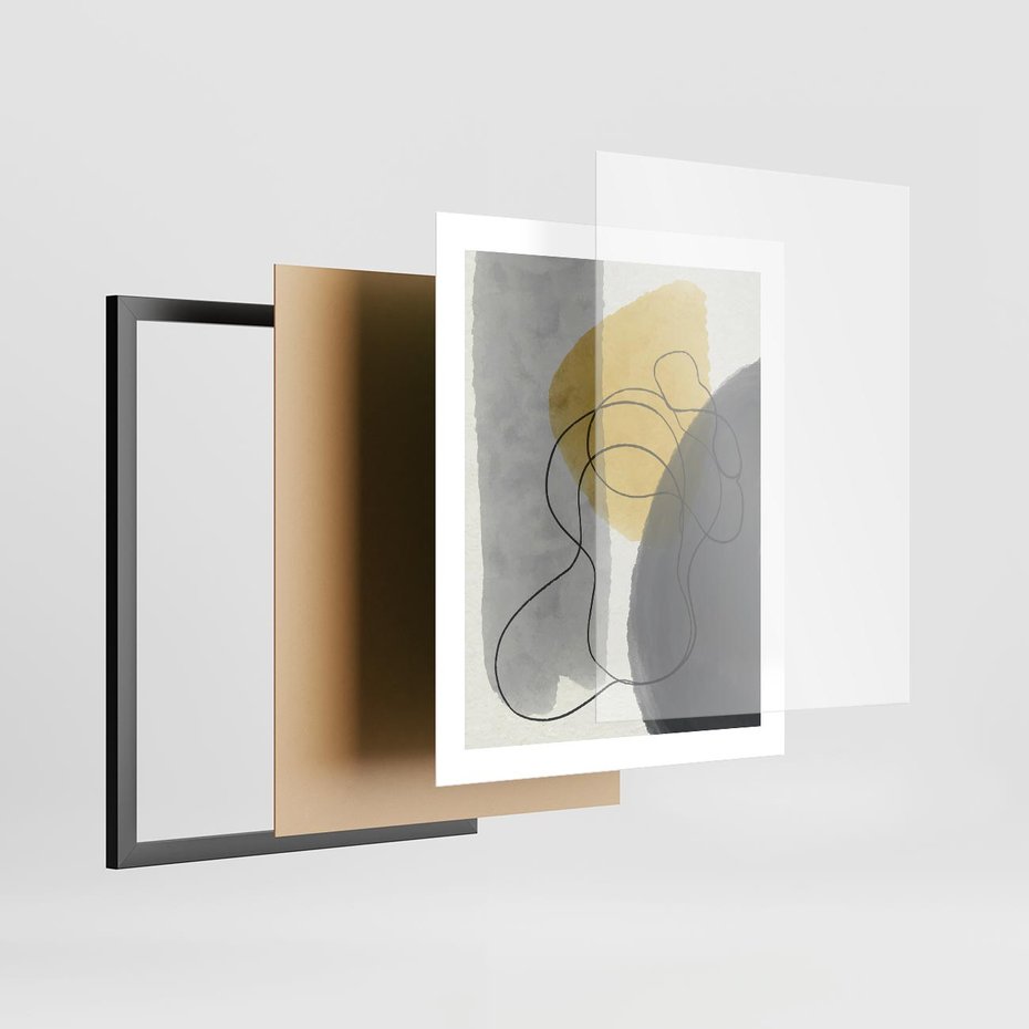 Plakat w ramie 40x50 - Kolorowe Akwarelowe Abstrakcje - abstrakcja, akwarelowe plamy - rama czarna