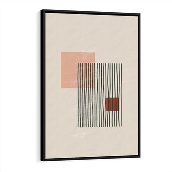 Obraz w ramie 70x100 - Przenikające Formy - nowoczesna sztuka, minimalizm - rama czarna