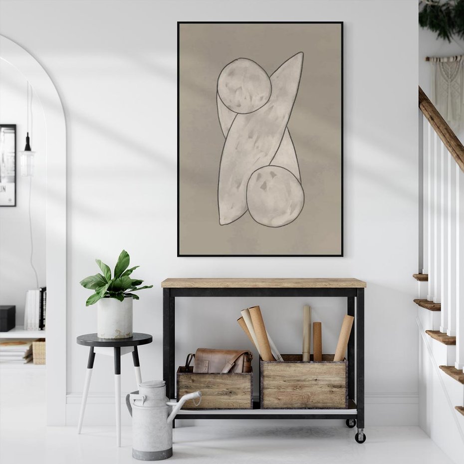 Obraz w ramie 50x70 - Zaklęte Anomalie - nowoczesna geometryczna sztuka, loftowe wnętrze - rama czarna