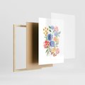 Plakat w ramie 30x40 - Kwiatowe Światło - akwarelowe kwiaty, bukiet - rama drewno
