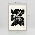 Plakat w ramie 50x70 - Ruchome szkicowe odbicia - czarno biała grafika, roślinność - rama drewno