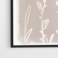 Obraz w ramie 70x100 - Roślinne Przeniknięcia - nowoczesny subtelny plakat, beżowy - rama czarna