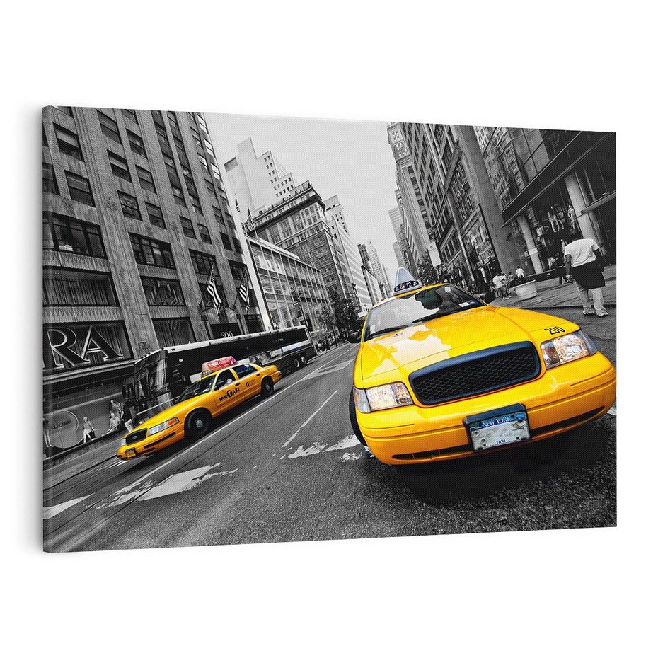 Obraz na płótnie 100x70 - Dynamiczny TAXI w Nowym Jorku - TAXI, NY