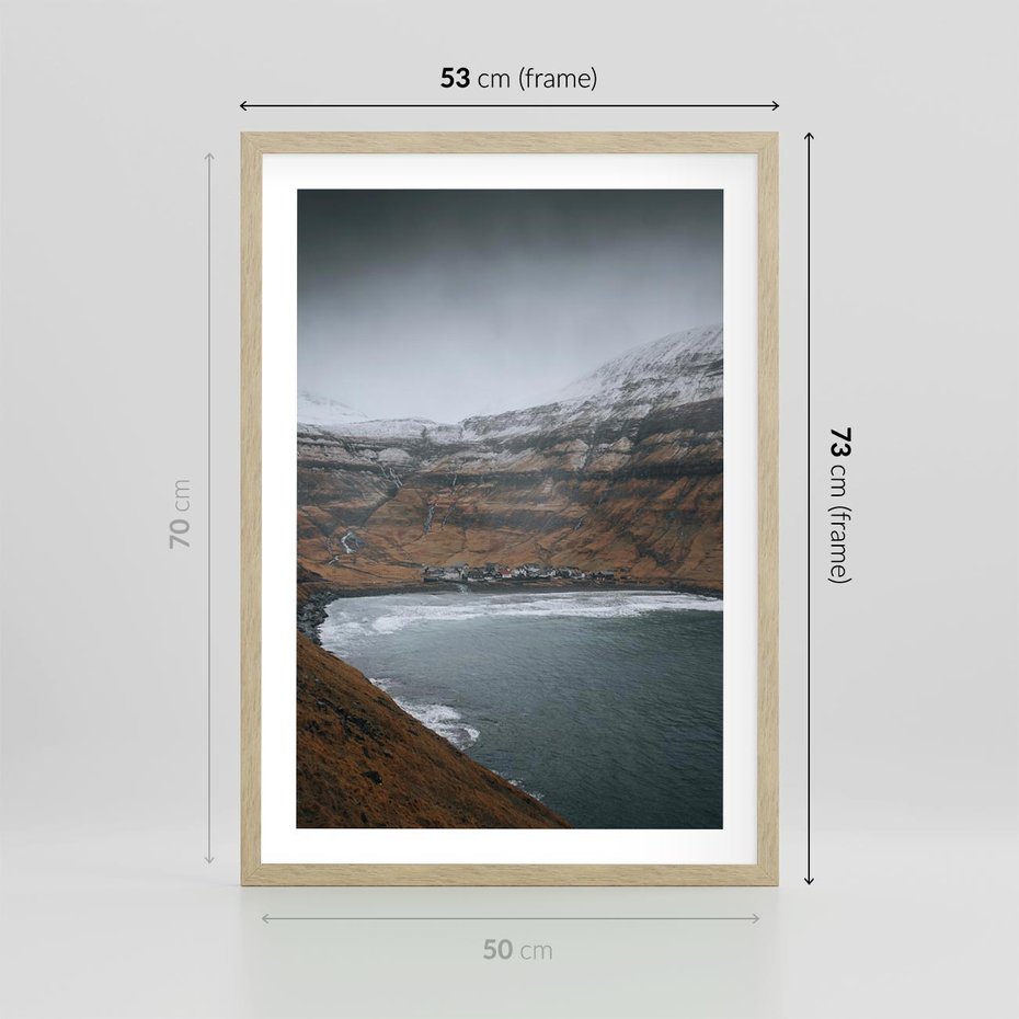 Plakat w ramie 50x70 - Spektakularna Przyroda - fiordy, Norwegia - rama drewno