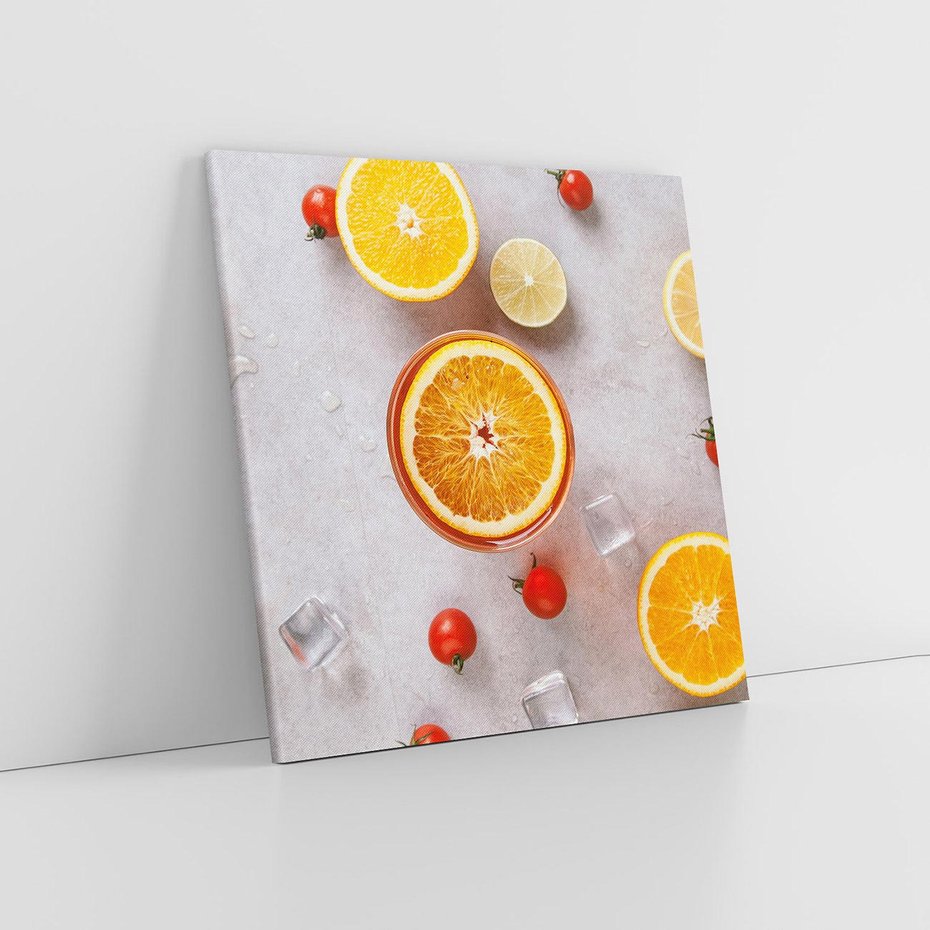 Obraz na płótnie 30x30 - Cytryny i Pomarańcze - Owoce Letniego Słońca - cytryny, pomarańcze