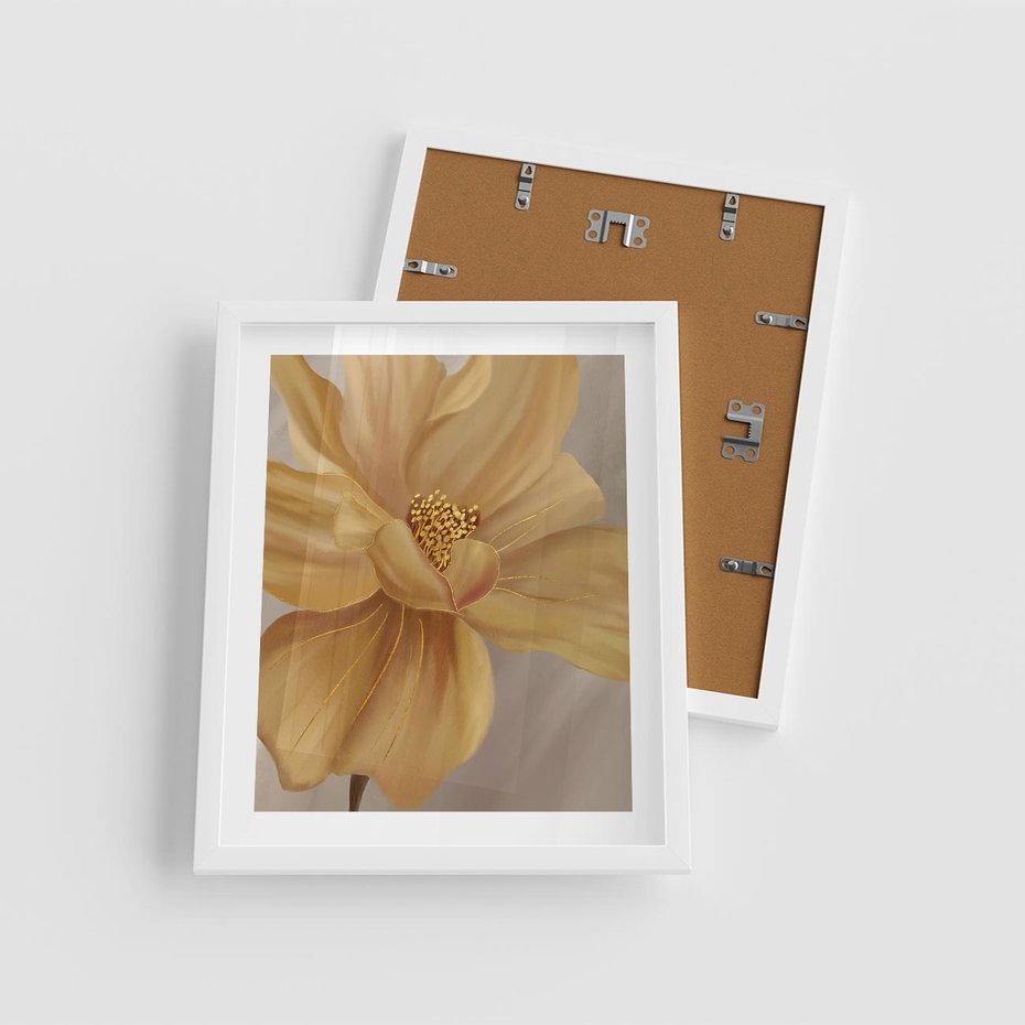 Plakat w ramie 40x50 - Kwiaty malowane olejem - eksplozja kolorów - kwiaty, malowane - rama biała