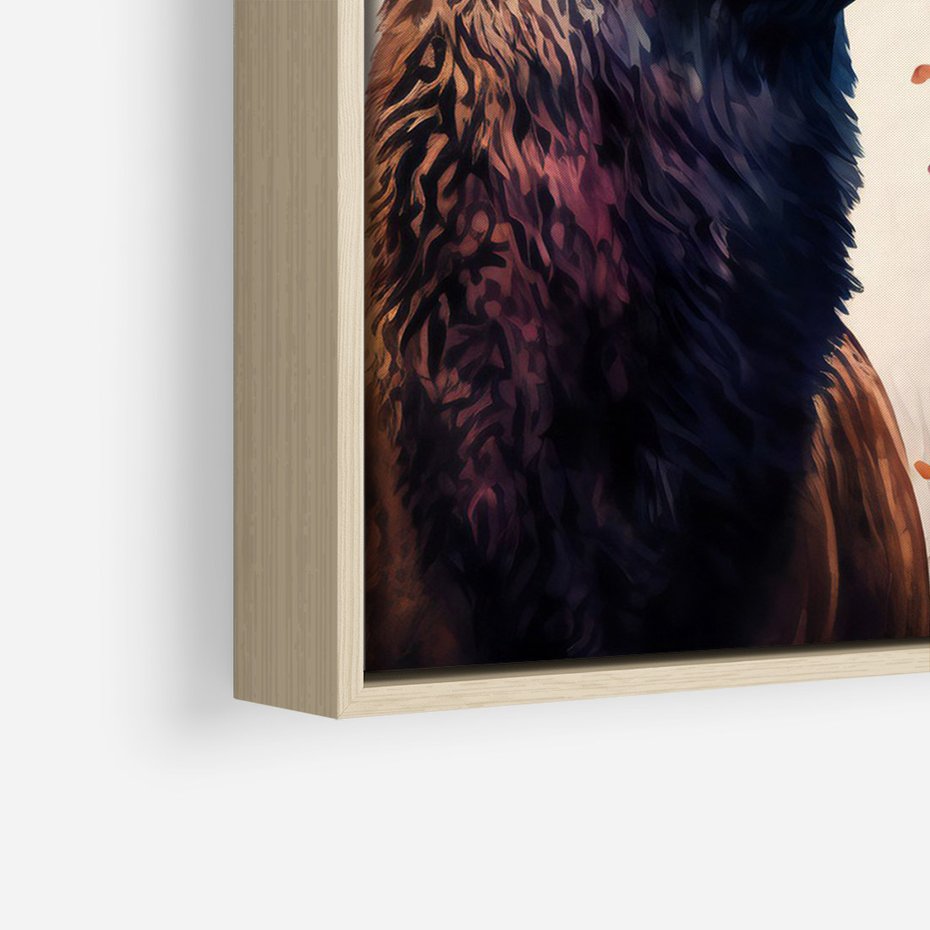 Obraz w ramie 50x70 - Jesienny Monarcha Lasu - grafika komputerowa, na podstawie obrazu - rama drewno