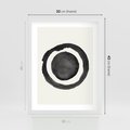 Plakat w ramie 30x40 - Bezgraniczne Widoki - abstrakcyjne plamy okręgi, akwarelowe - rama biała