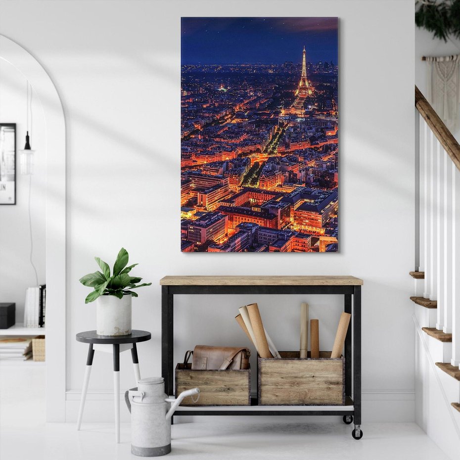 Obraz na płótnie 50x70 - Nocne impresje Paryża - Paryż, noc