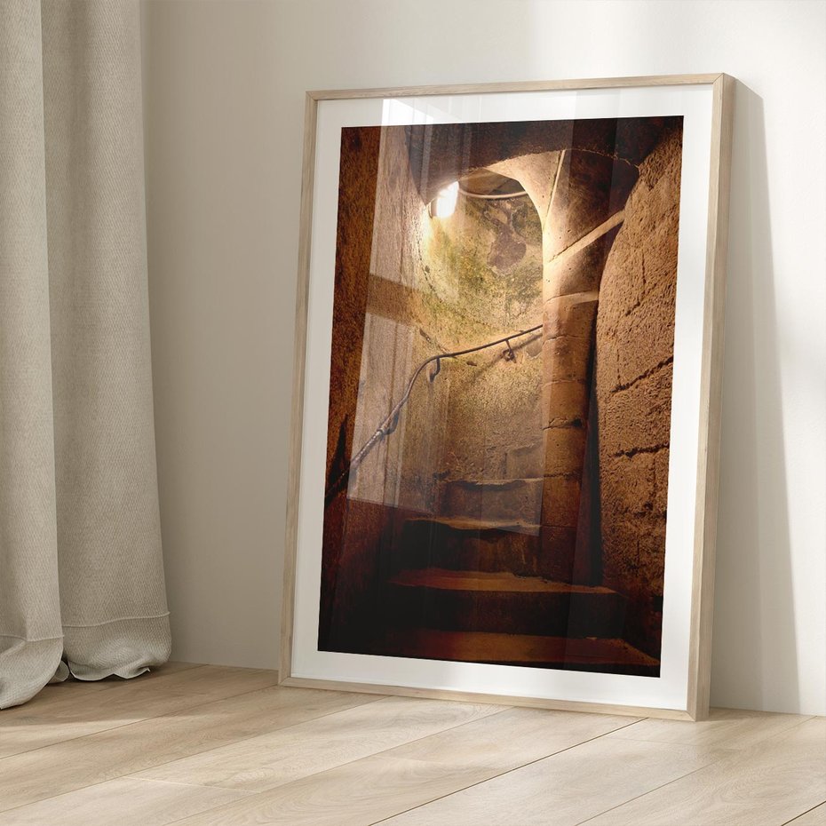 Plakat w ramie 40x50 - Perspektywa uliczki - uliczka, perspektywa - rama drewno
