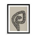Plakat w ramie 50x70 - Nowoczesne Spektrum Wyobraźni - boho plakat, czarne kropki kreski - rama czarna