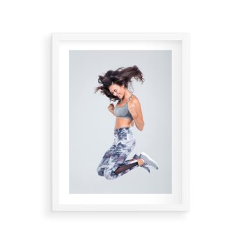 Plakat w ramie 40x50 - Sportowy Ducha: Energia i Siła - fitness, sport - rama biała