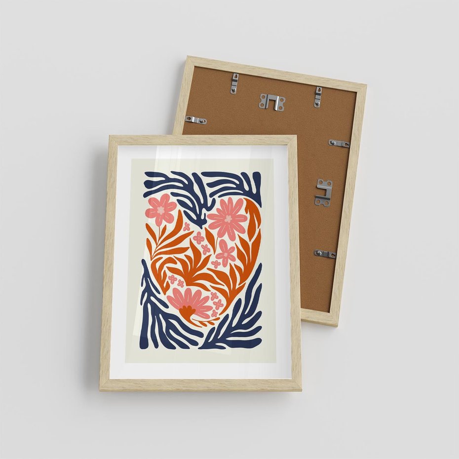 Plakat w ramie 30x40 - Kwiatami Splecione - kwiaty, nowoczesny plakat - rama drewno
