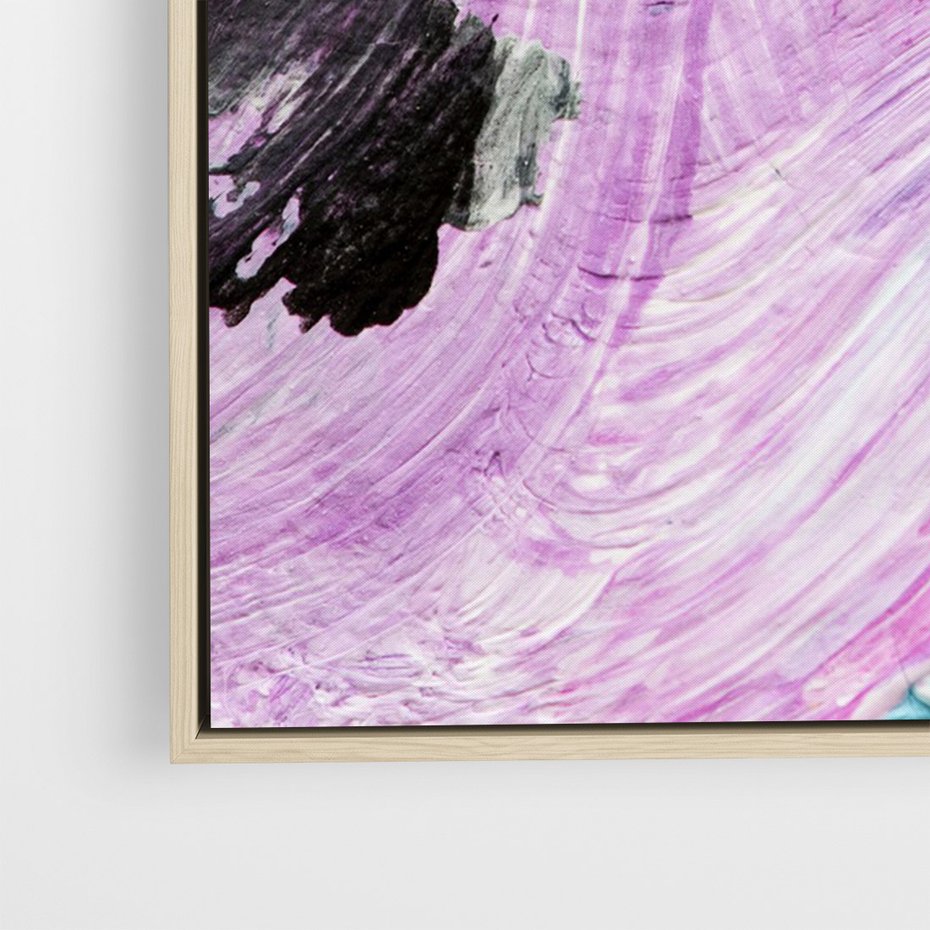 Obraz w ramie 50x70 - Kolorowy rój wyobraźni - rozlane kolorowe farby olejne, abstrakcja - rama drewno