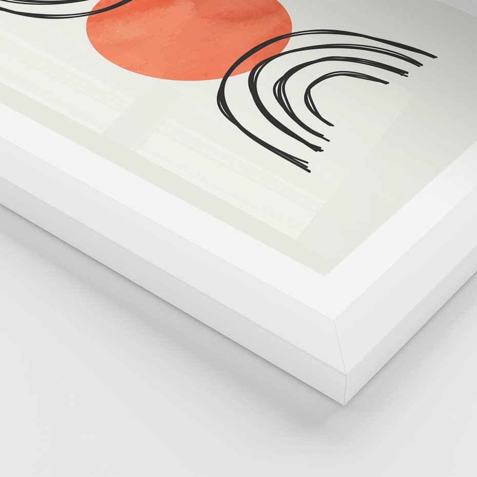 Plakat w ramie 30x40 - Lustrzane Widzenie - koło, boho styl - rama biała