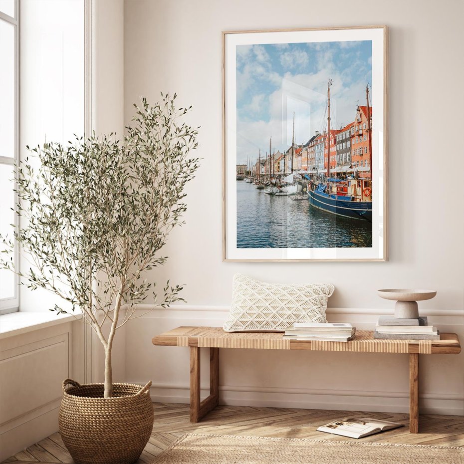 Plakat w ramie 40x50 - Wibracje Miejskiego Klimatu - Dania, Kopehaga - rama drewno