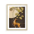 Plakat w ramie 40x50 - Elegancja i Tradycja - złote, liście - rama drewno