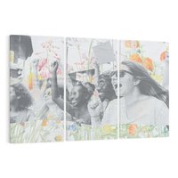 Obraz na płótnie 120x80 - Księga zaklętych marzeń - kolaż, czarnobiałe zdjęcie wesołych młodych ludzi