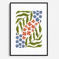 Obraz w ramie 70x100 - Splątane Granice - kwiaty, sztuka nowoczesna - rama czarna