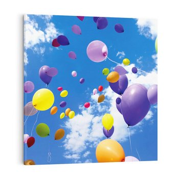 Obraz na płótnie 50x50 - Niebo pełne balonów - niebo, balony