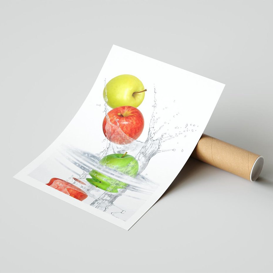 Plakat bez ramy 21x30 - Jabłkowa Fantazja - owoce, jabłka