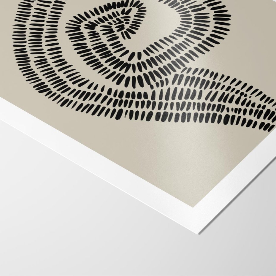 Plakat bez ramy 30x40 - Nowoczesne Spektrum Wyobraźni - boho plakat, czarne kropki kreski