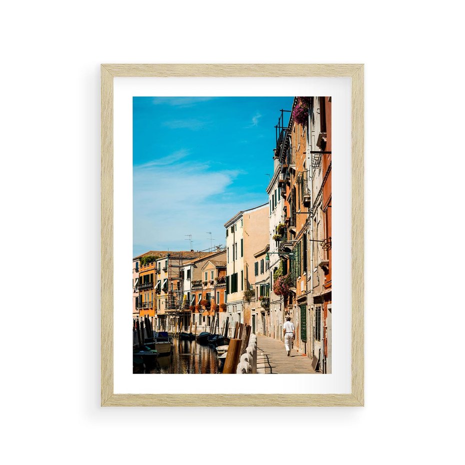 Plakat w ramie 30x40 - Magia Miejskiego Krajobrazu - uliczka, perspektywa - rama drewno