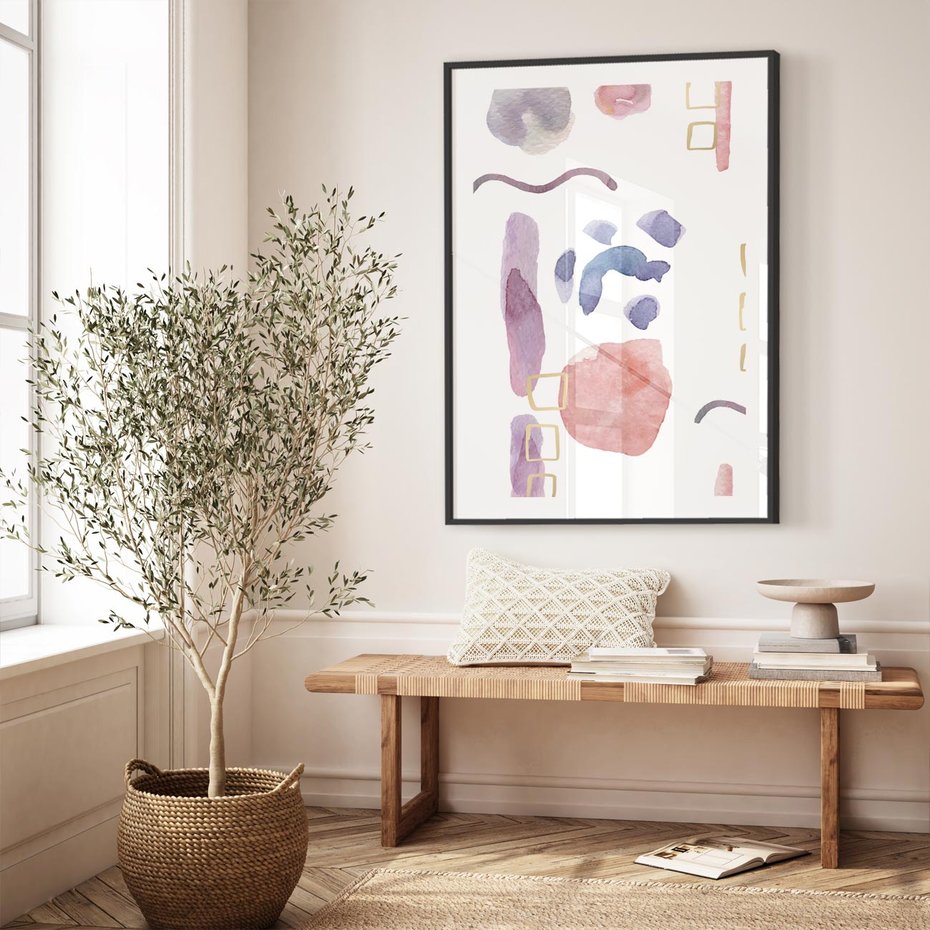 Plakat bez ramy 50x70 - Boho Widokowe Impresje - abstrakcyjny palakt, akwarelowe plamy