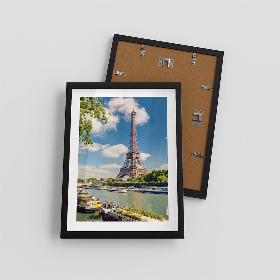 Plakat w ramie 30x40 - Paryżska ikona Francji - wieża Eiffla, Paryż - rama czarna