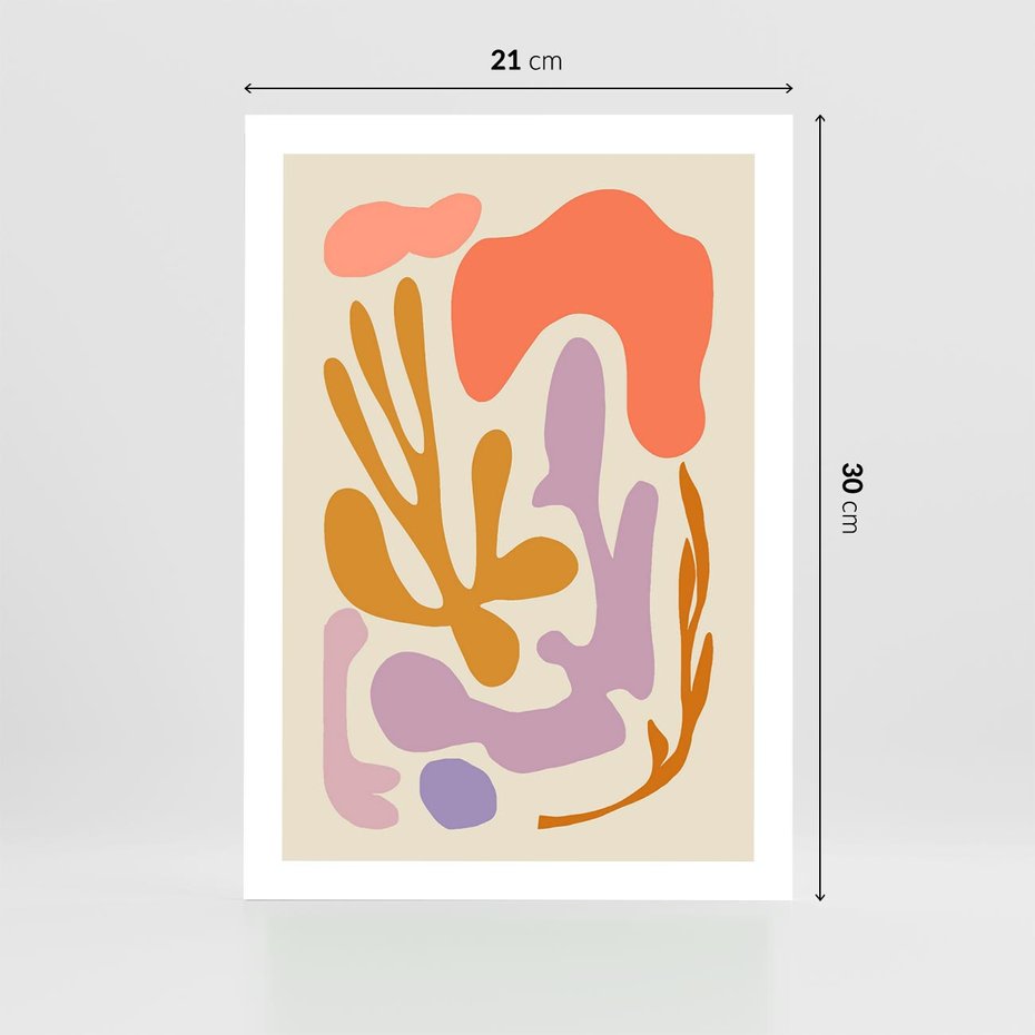 Plakat bez ramy 21x30 - Ekspresjonistyczne Impulsy - abstrakcyjny obraz, pastelowe kolory