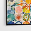 Obraz w ramie 50x50 - Rozkwitające Wzory Abstrakcji - abstrakcyjny obraz, mnogość kolorów - rama czarna