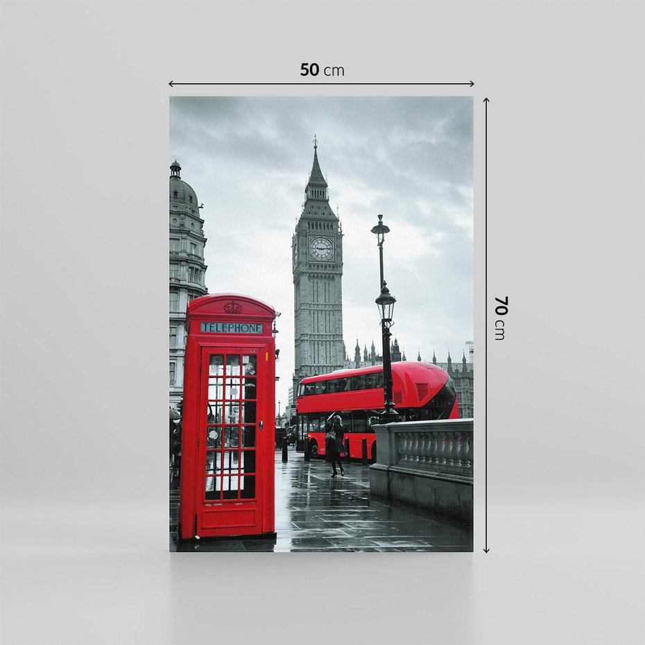 Obraz na płótnie 50x70 - Uliczka z charakterystyczną budką w Londynie - Londyn, budka