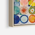 Obraz w ramie 80x120 - Rozkwitające Wzory Abstrakcji - abstrakcyjny obraz, mnogość kolorów - rama drewno