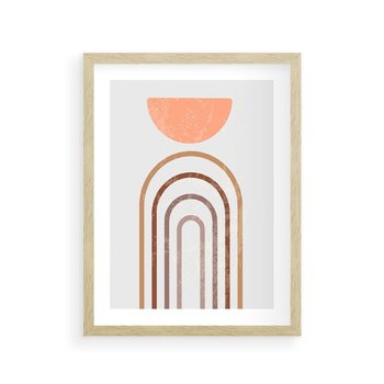 Plakat w ramie 50x70 - Geometryczny Blask Złota - grafika, złoto - rama drewno