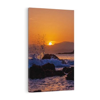 Obraz na płótnie 80x120 - Morze, fale i skały - morze, fale