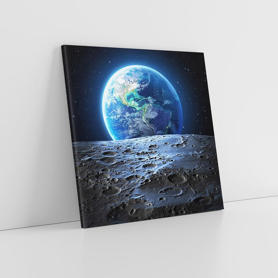 Obraz na płótnie 40x40 - Mistrzowskie spojrzenie na Ziemię - ziemia, kosmos