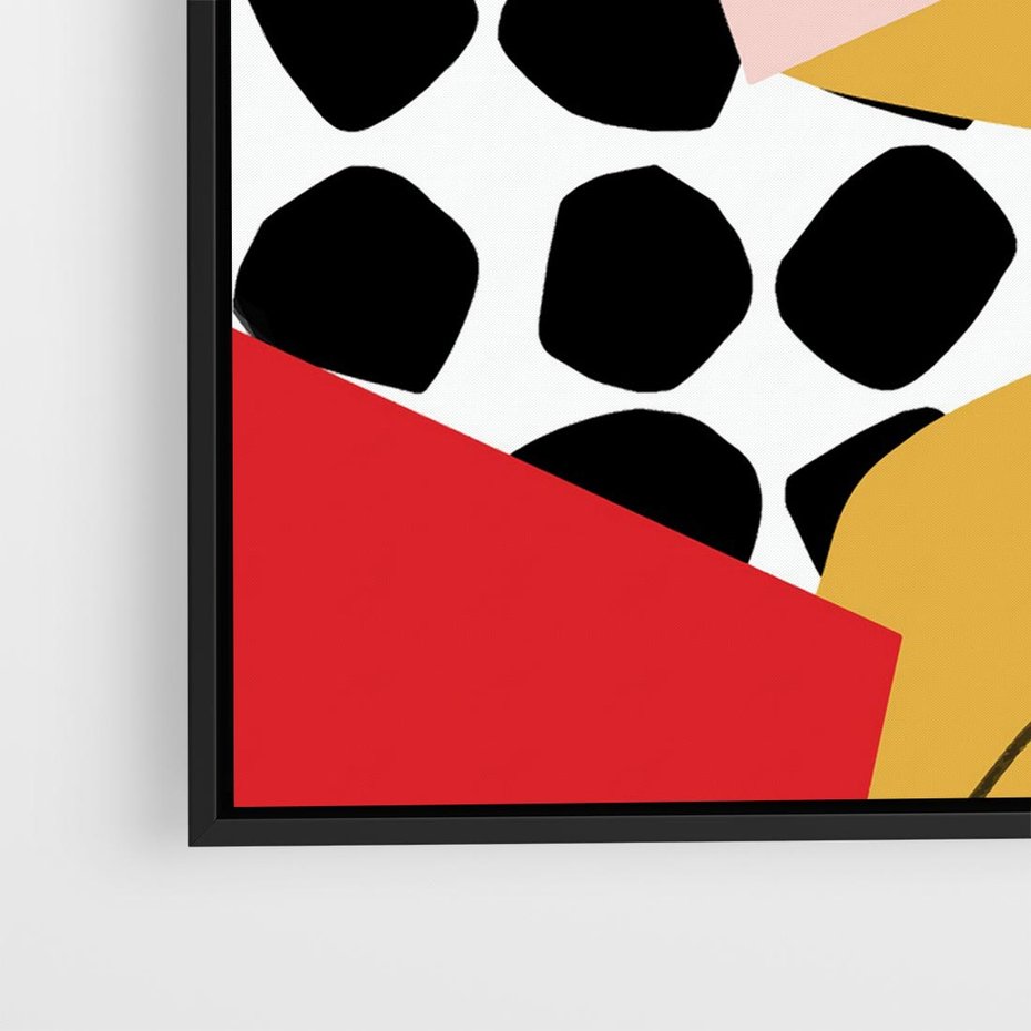 Obraz w ramie 50x50 - Księga Form i Plam - abstrakcyjna kompozycja, różne tekstury - rama czarna