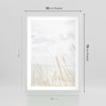 Plakat w ramie 50x70 - Jasna Delikatność: Fotografia Suchych Traw - suche trawy, jasna fotografia - rama biała