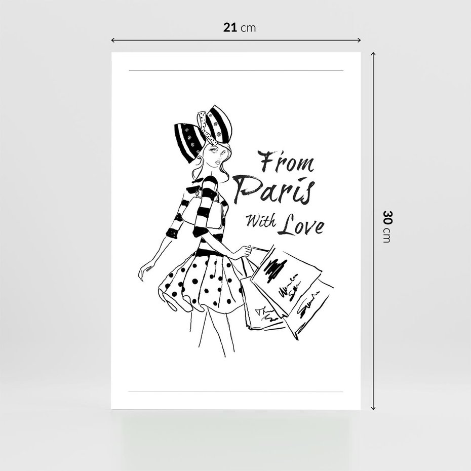 Plakat bez ramy 21x30 - Paryż - Miasto Romantycznej Grafiki - Paryż, Paris