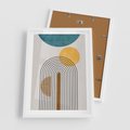 Plakat w ramie 50x70 - Wewnętrzne Labirynty Form - styl mid century, nowoczesna sztuka - rama biała
