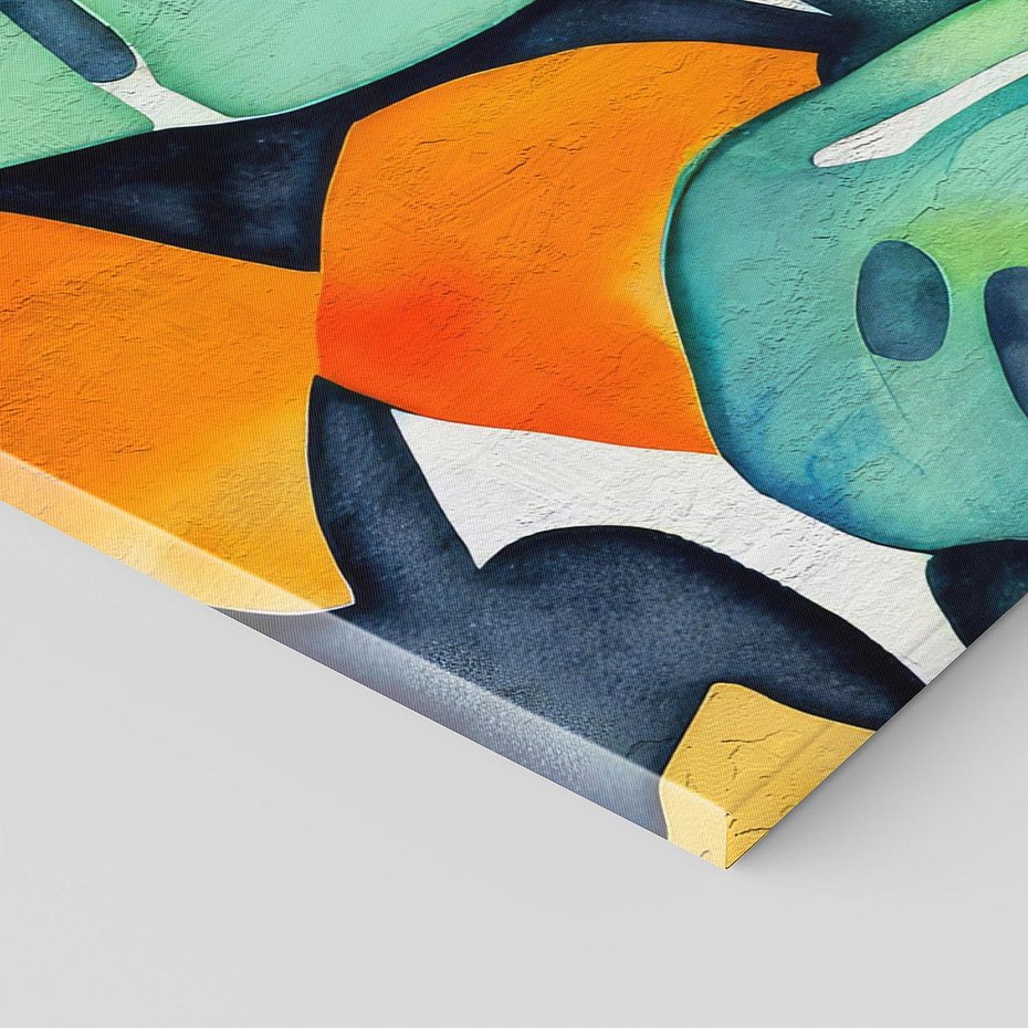 Obraz na płótnie 150x50 - Tropikalne Pragnienia - akwarela, liście tropikalne